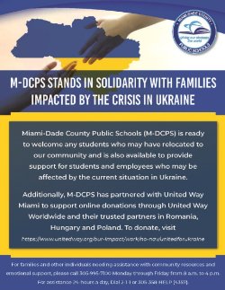 M-DCPS Stands in Solidarity with Families Impacted by the Crisis in Ukraine