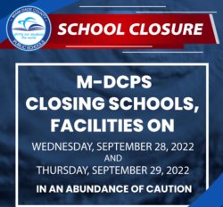 M-DCPS Closed September 28 & 29 due to Hurricane Ian